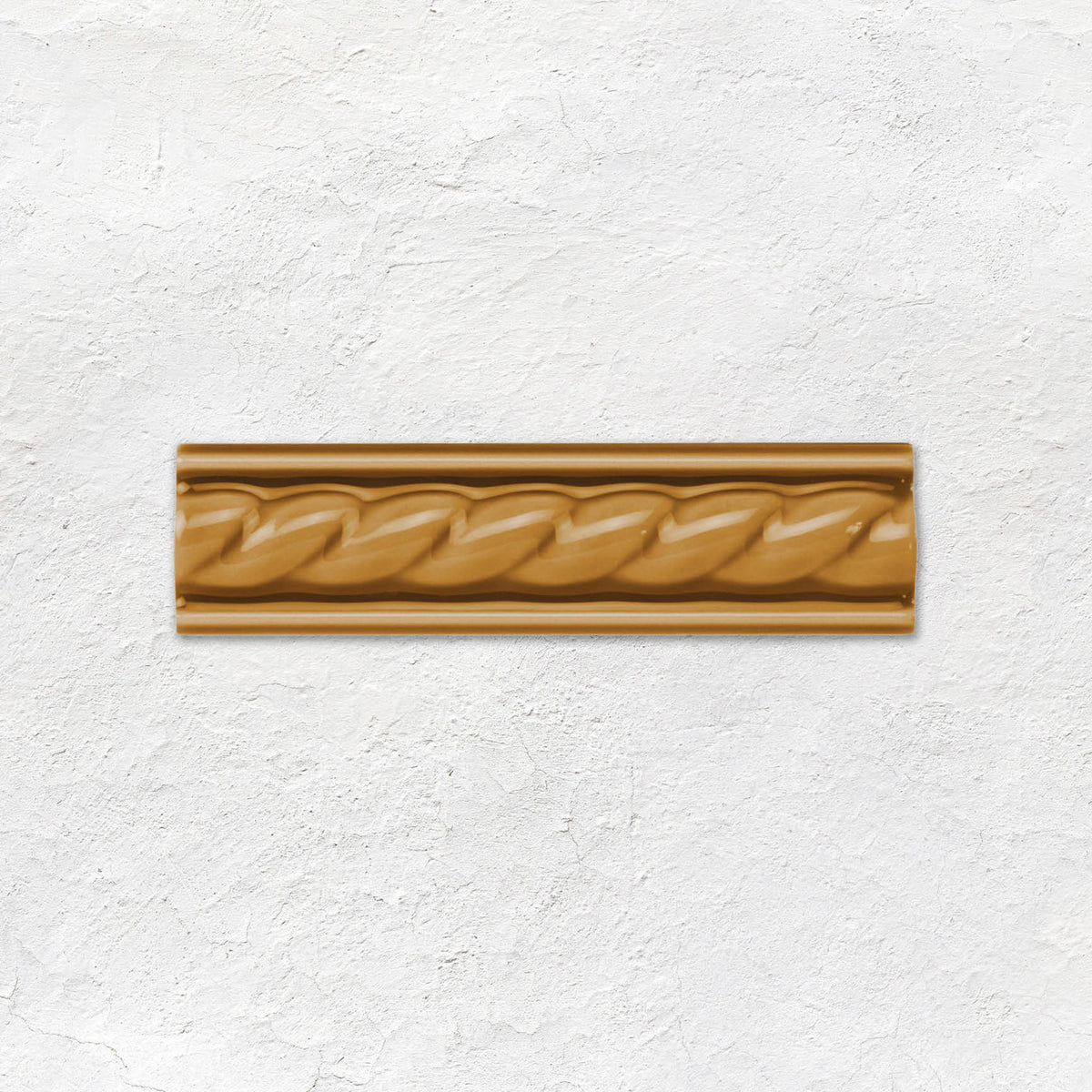Ochre Rope Moulding Ceramic Wall Tile 152x40mm - Gloss