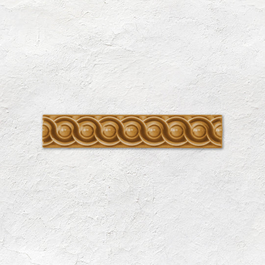 Ochre Scroll Moulding Ceramic Wall Tile 152x29mm
