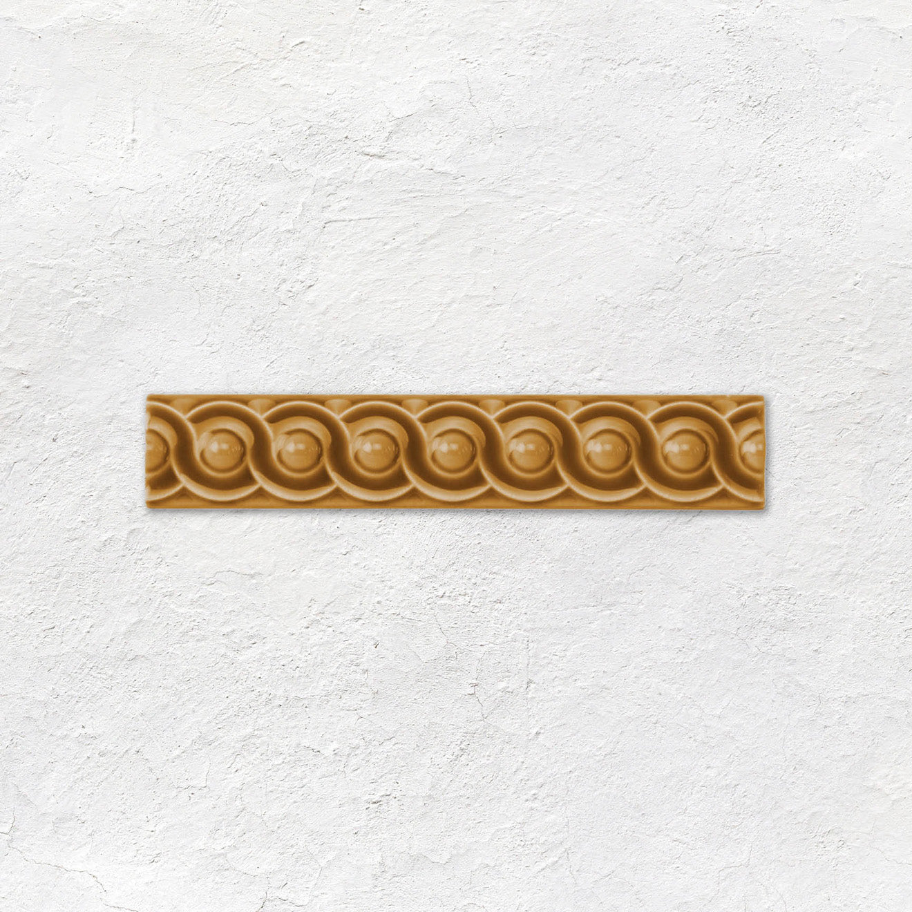 Ochre Scroll Moulding Ceramic Wall Tile 152x29mm