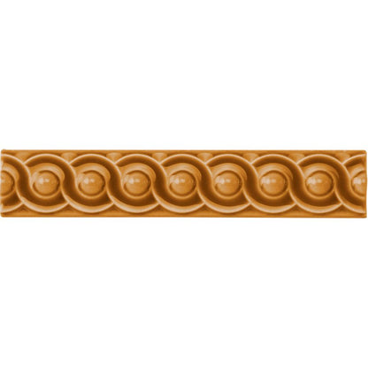 Ochre Scroll Moulding Ceramic Wall Tile 152x29mm