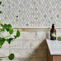 Palazzo Oro Marble Diamond Mosaic close-up showing the diamond marble pattern