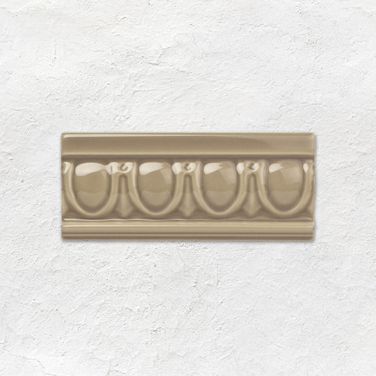 Palladian Beige Egg & Dart Moulding Ceramic Wall Tile 152x65mm