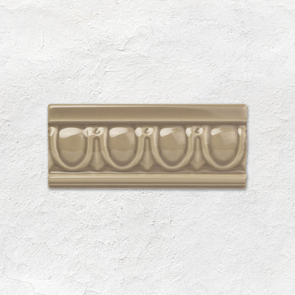 Palladian Beige Egg & Dart Moulding Ceramic Wall Tile 152x65mm