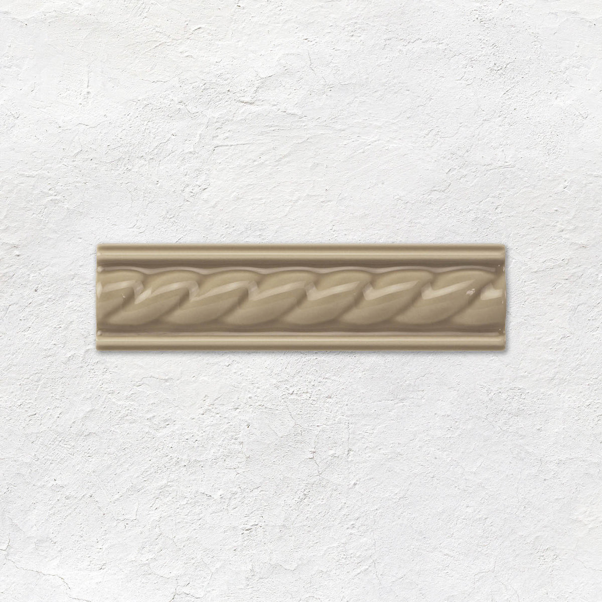 Palladian Beige Rope Moulding Ceramic Wall Tile 152x40mm - Gloss - Cream & Beige