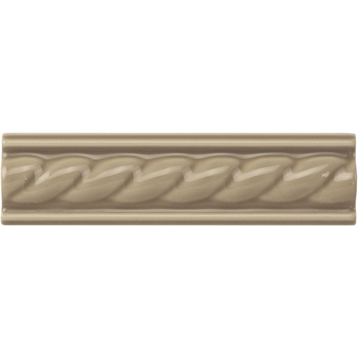 Palladian Beige Rope Moulding Ceramic Wall Tile 152x40mm - Gloss - Cream & Beige