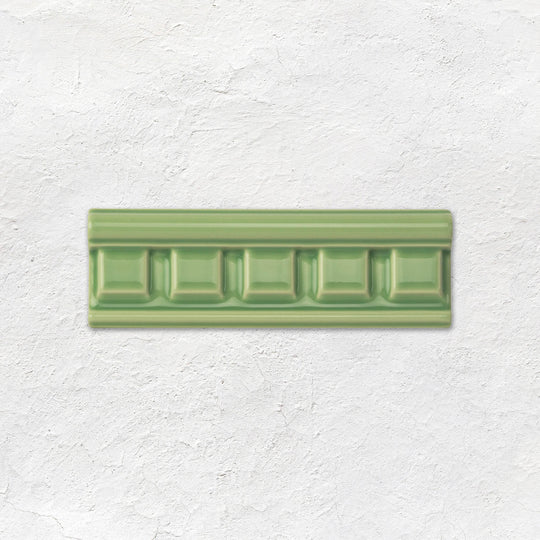 Palm Green Dentil Moulding Ceramic Wall Tile 152x50mm