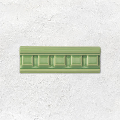 Palm Green Dentil Moulding Ceramic Wall Tile 152x50mm