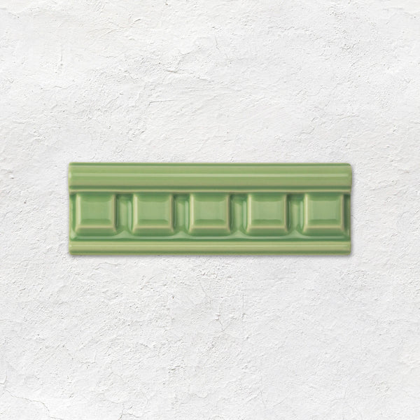Palm Green Dentil Moulding Ceramic Wall Tile 152x50mm