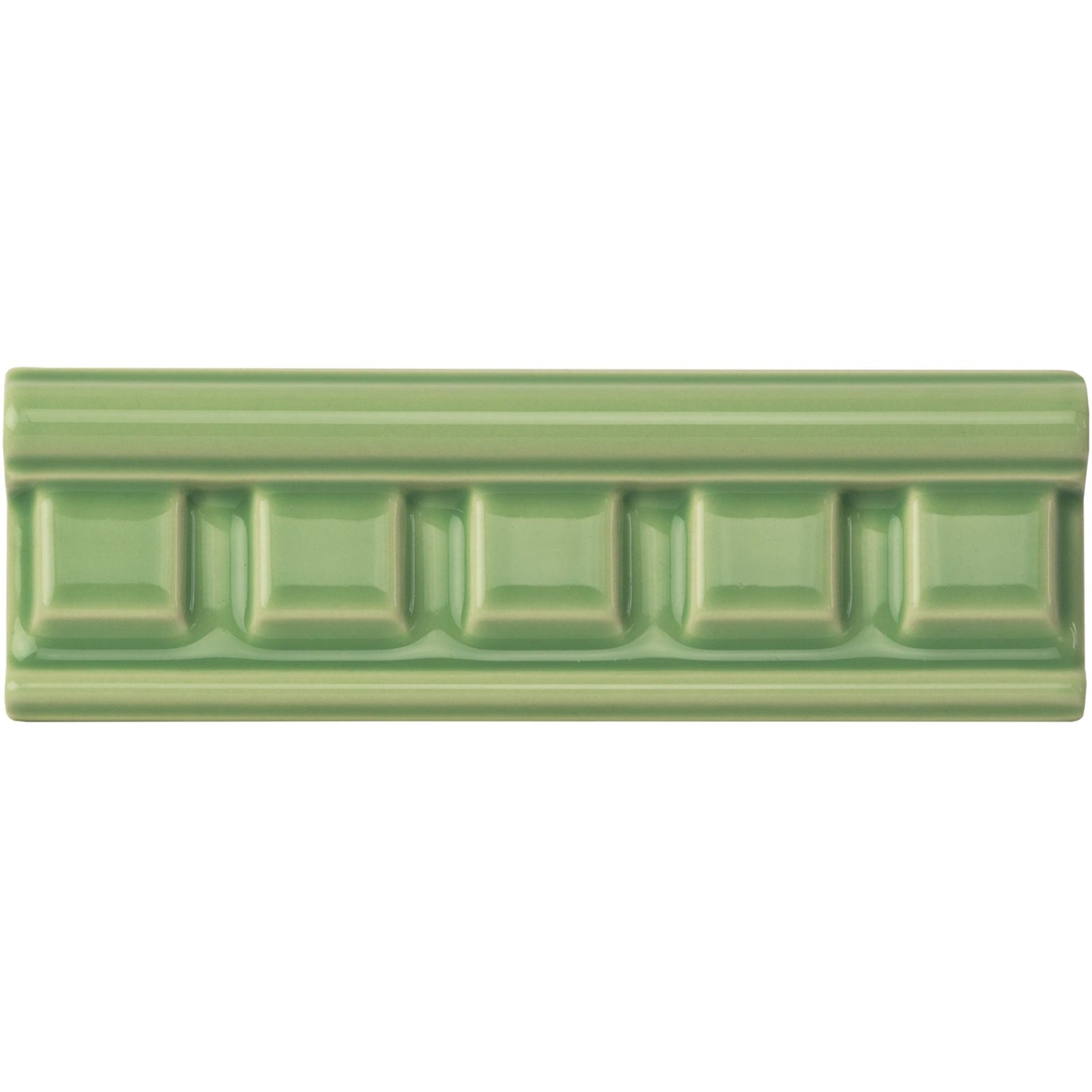 Palm Green Dentil Moulding Ceramic Wall Tile 152x50mm