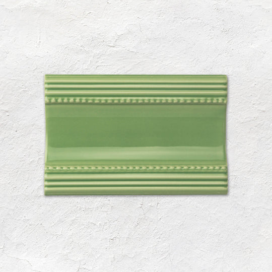 Palm Green Plain Cornice Ceramic Wall Tile 152x75mm