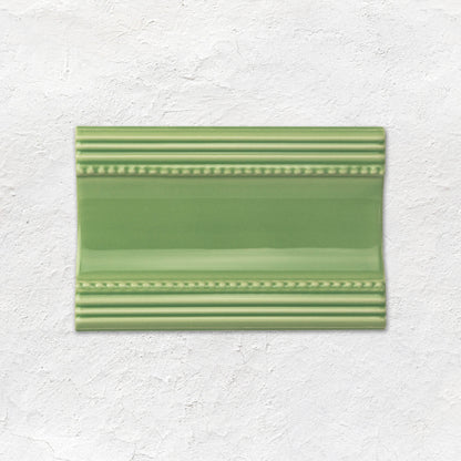 Palm Green Plain Cornice Ceramic Wall Tile 152x75mm