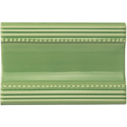 Palm Green Plain Cornice Ceramic Wall Tile 152x75mm