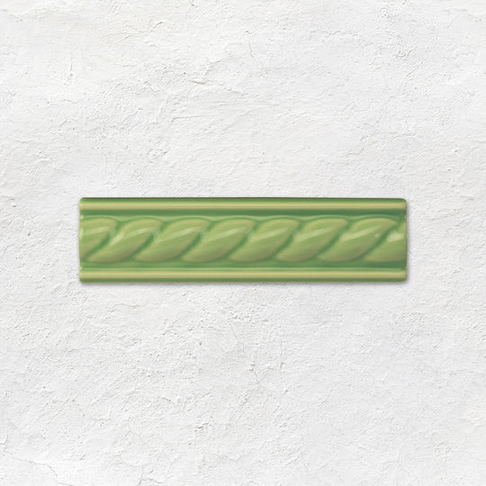 Palm Green Rope Moulding Ceramic Wall Tile 152x40mm