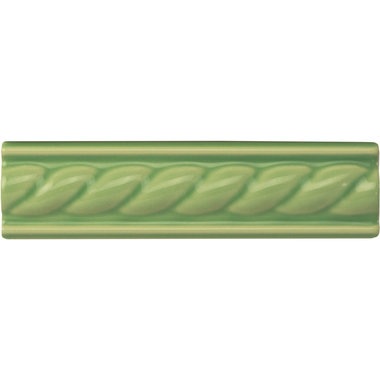 Palm Green Rope Moulding Ceramic Wall Tile 152x40mm