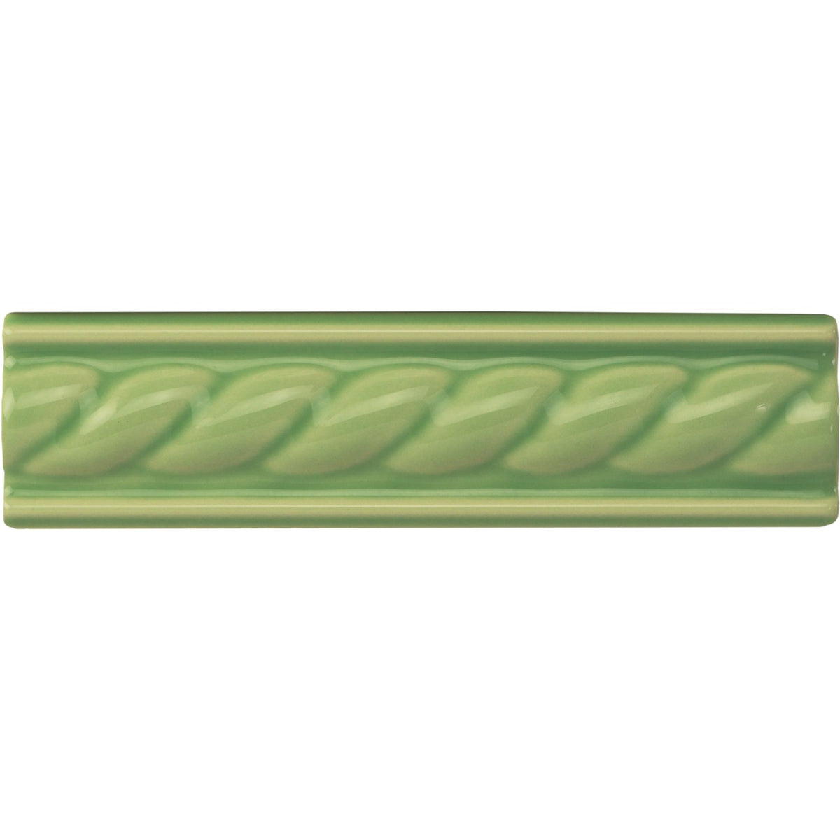 Palm Green Rope Moulding Ceramic Wall Tile 152x40mm - Gloss