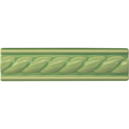 Palm Green Rope Moulding Ceramic Wall Tile 152x40mm