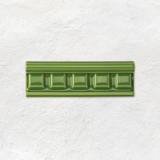 Pavilion Green Dentil Moulding Ceramic Wall Tile 152x50mm