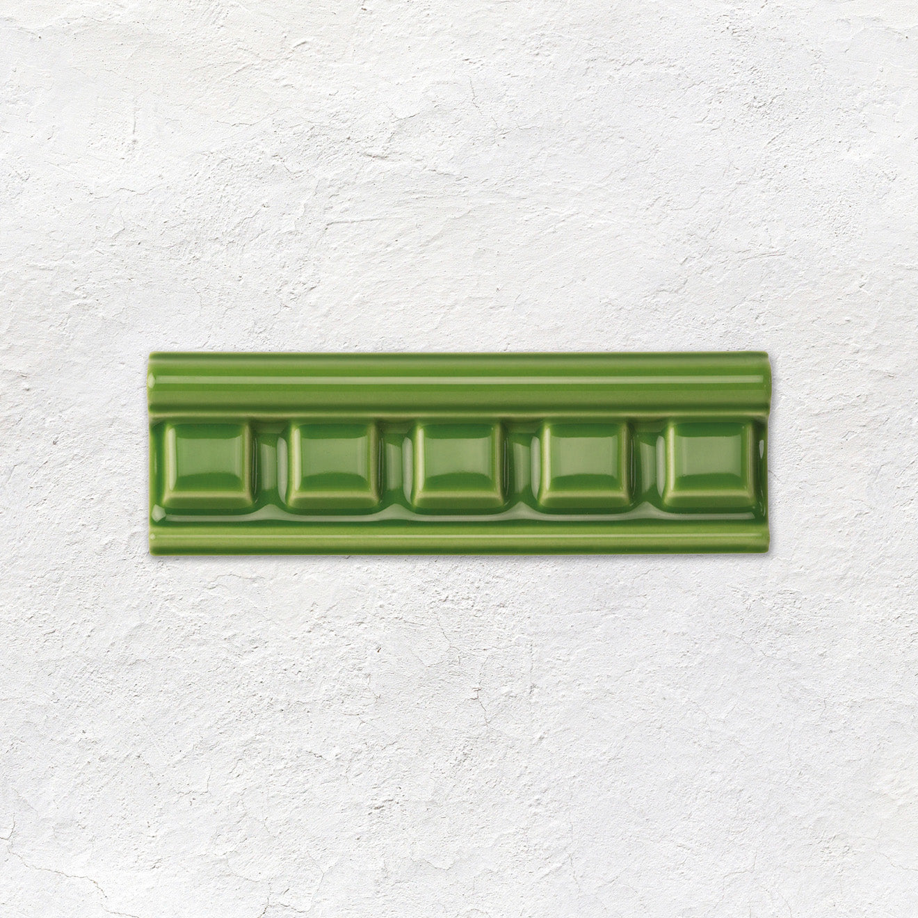 Pavilion Green Dentil Moulding Ceramic Wall Tile 152x50mm