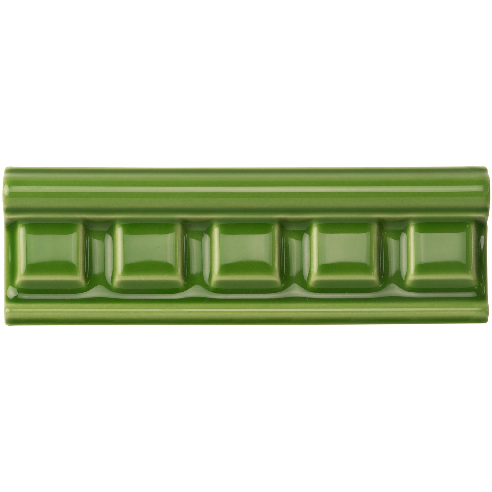 Pavilion Green Dentil Moulding Ceramic Wall Tile 152x50mm