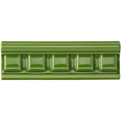 Pavilion Green Dentil Moulding Ceramic Wall Tile 152x50mm