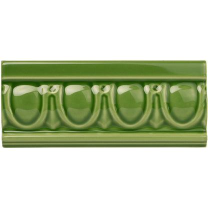 Pavilion Green Egg & Dart Moulding Ceramic Wall Tile 152x65mm
