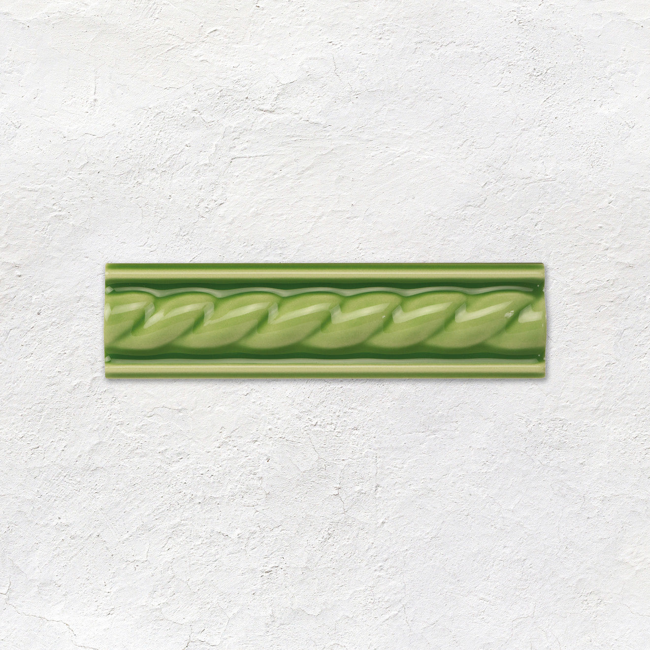 Pavilion Green Rope Moulding Ceramic Wall Tile 152x40mm