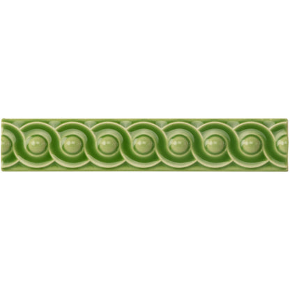 Pavilion Green Scroll Moulding Ceramic Wall Tile 152x29mm