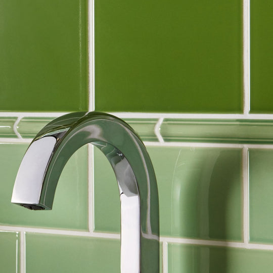 Pavilion Green Astragal Moulding Ceramic Wall Tile 152x21mm - alternate view