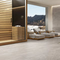Pietra Di Lavagna Sabbia porcelain stone effect tile room setting