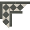 Porcelain Corner White & Black Encaustic Wall & Floor Tile