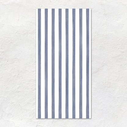 Promenade brighton 60x30cm rectangular beach towel with vertical navy blue and white stripes for beach use