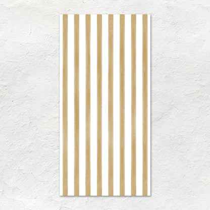 Rectangular promenade margate towel 60x30cm with vertical white and gold stripes suitable for beach or bath use