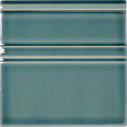 Retro Metro Green Park deep green crackle-glaze ceramic skirting tile