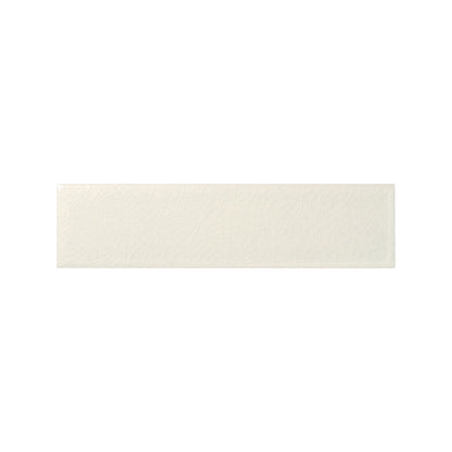 Retro Metro South Kensington 5 x 20cm warm white crackle-glaze ceramic metro wall tile