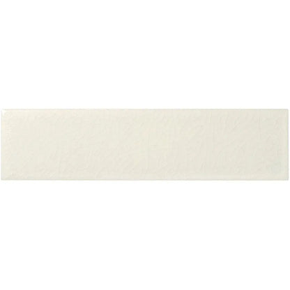 Retro Metro South Kensington 5 x 20cm warm white crackle-glaze ceramic metro wall tile