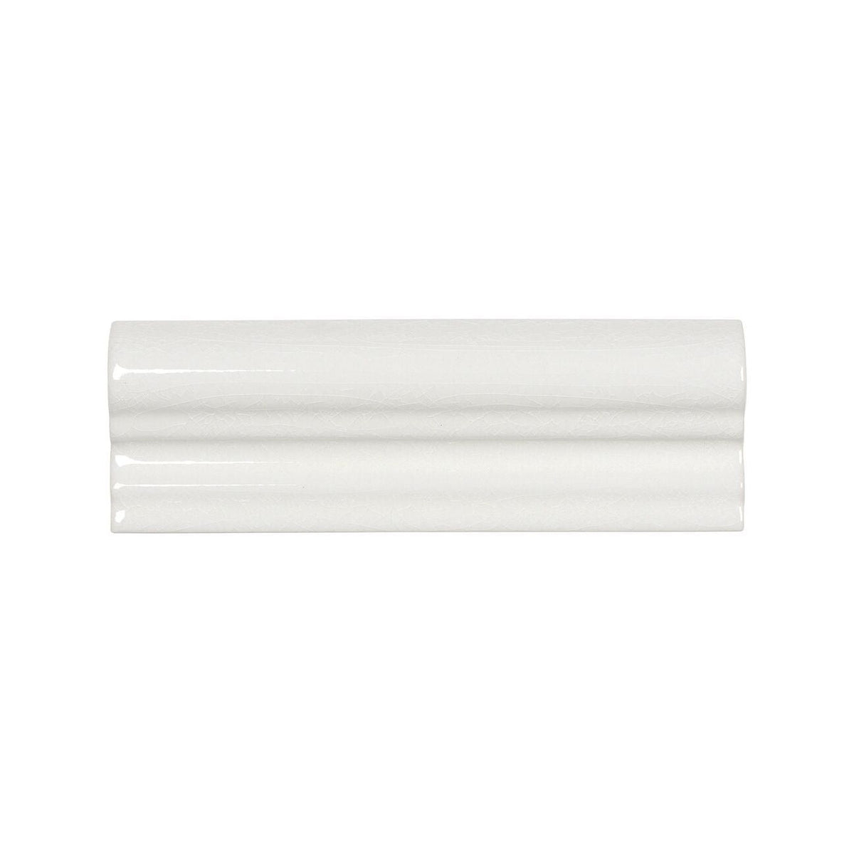 Retro Metro South Kensington warm white crackle-glaze ceramic dado border trim