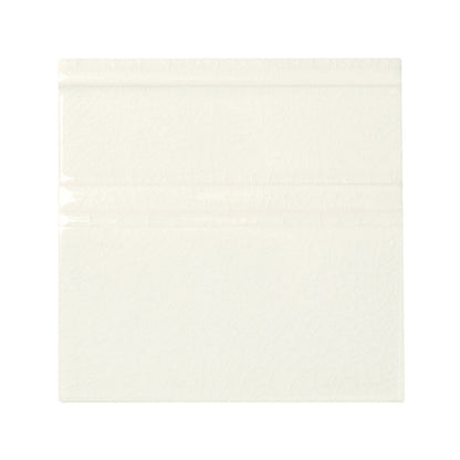 Retro Metro South Kensington warm white crackle-glaze ceramic skirting tile