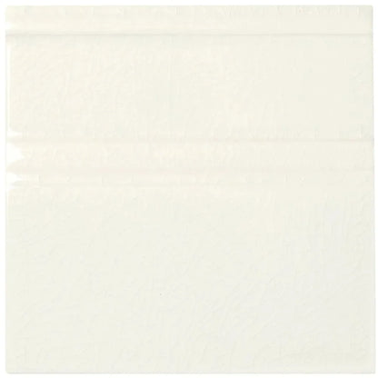 Retro Metro South Kensington warm white crackle-glaze ceramic skirting tile