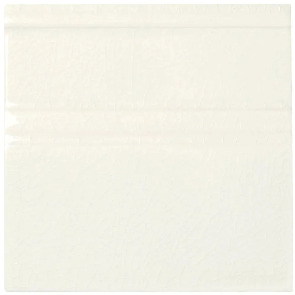 Retro Metro South Kensington warm white crackle-glaze ceramic skirting tile
