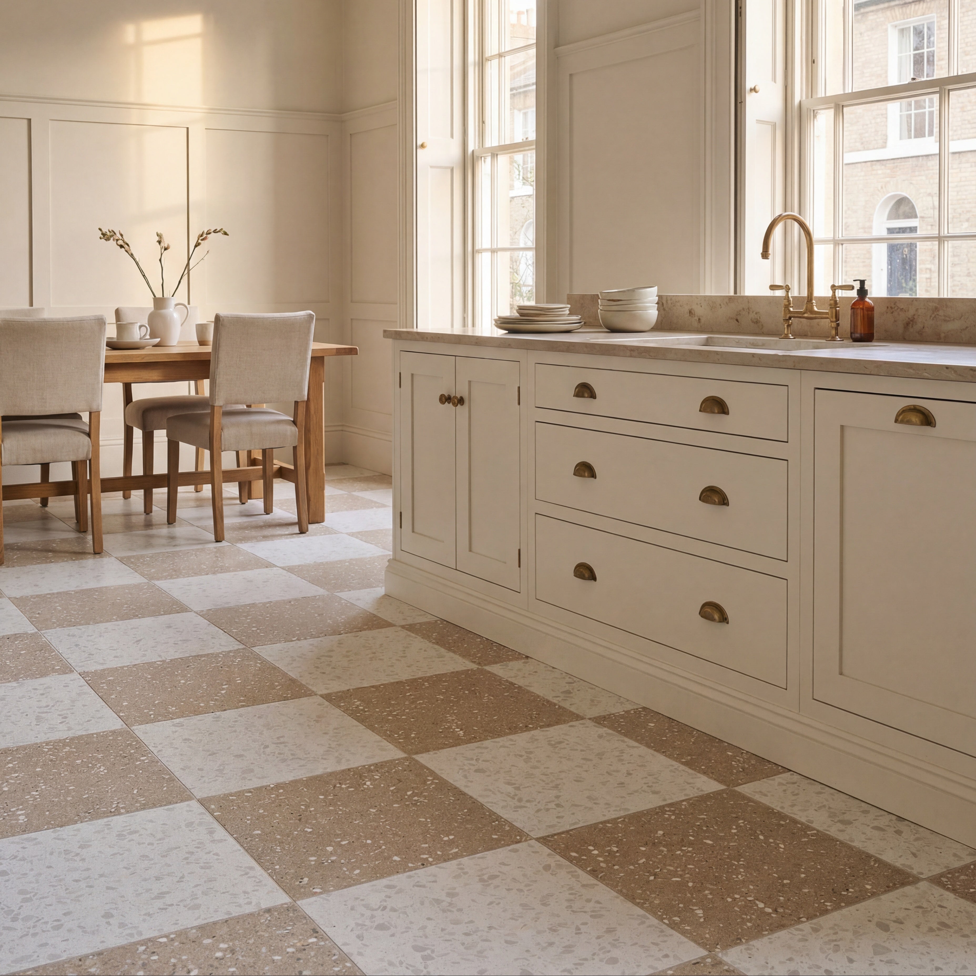 Rialto Porcelain Blanc & Taupe Wall & Floor Tile 60x60cm