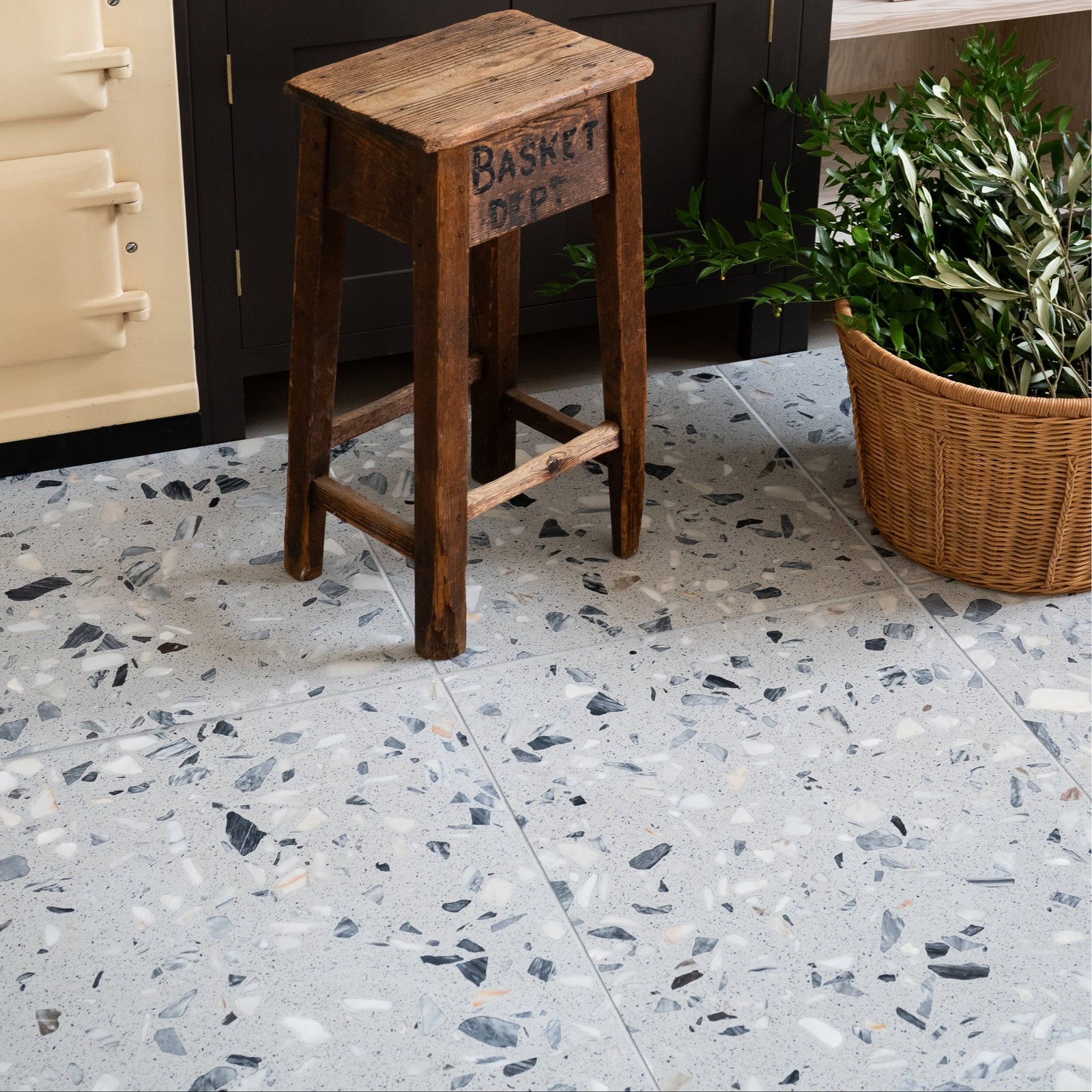 Rialto Terrazzo Castello Honed Wall & Floor Tile 60x60cm – close-up detail