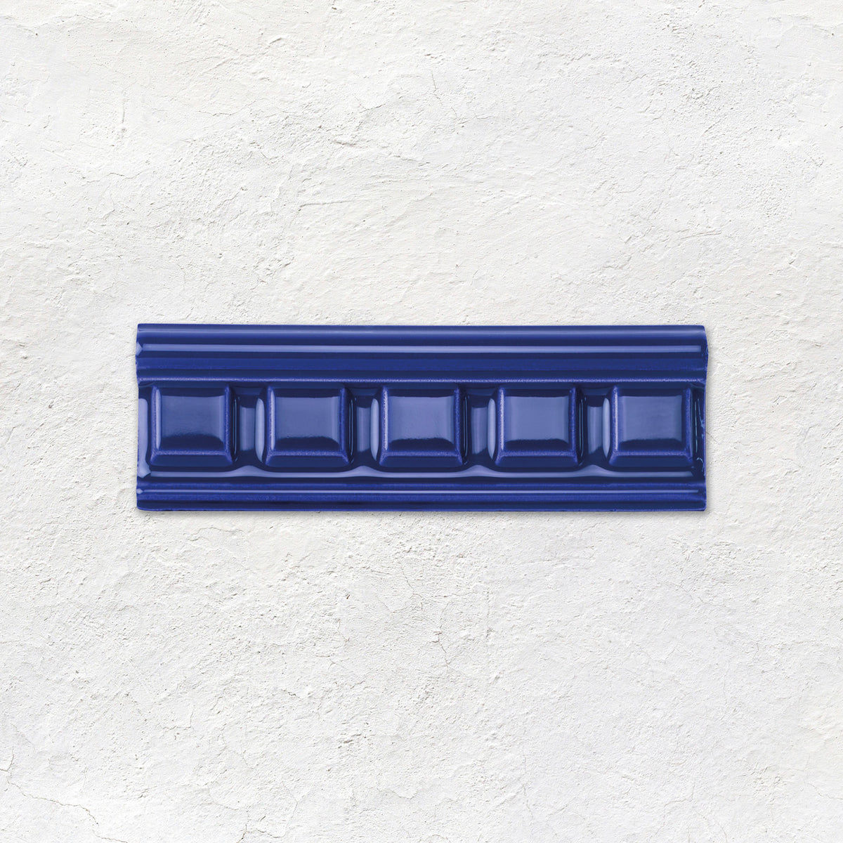 Royal Blue Dentil Moulding Ceramic Wall Tile 152x50mm - Gloss