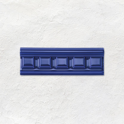 Royal Blue Dentil Moulding Ceramic Wall Tile 152x50mm
