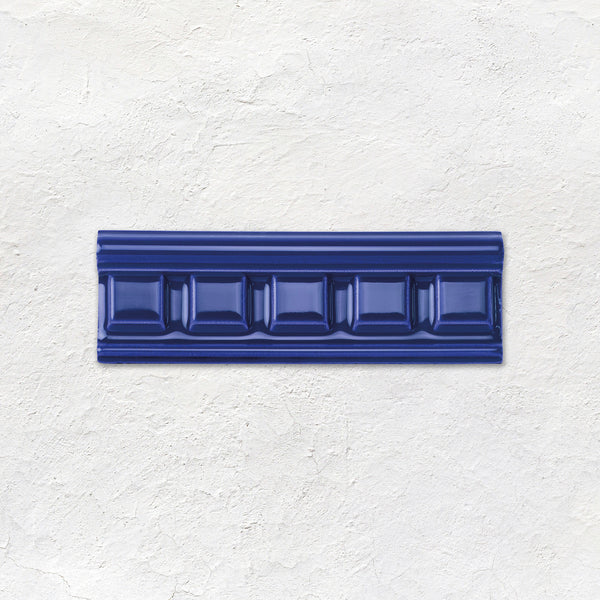 Royal Blue Dentil Moulding Ceramic Wall Tile 152x50mm