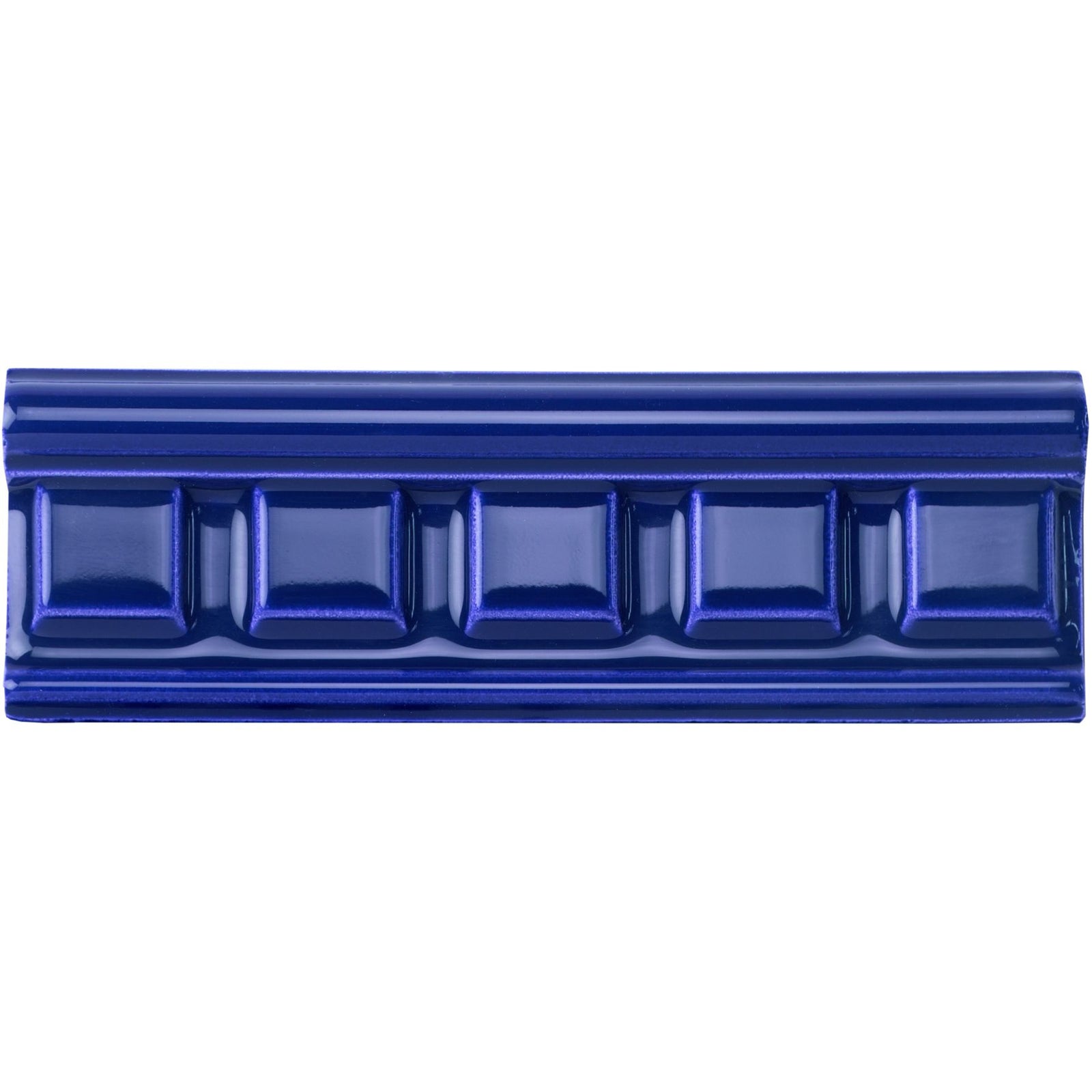 Royal Blue Dentil Moulding Ceramic Wall Tile 152x50mm