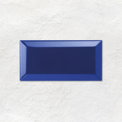 Royal Blue Metro Bevelled Tile 150x75mm