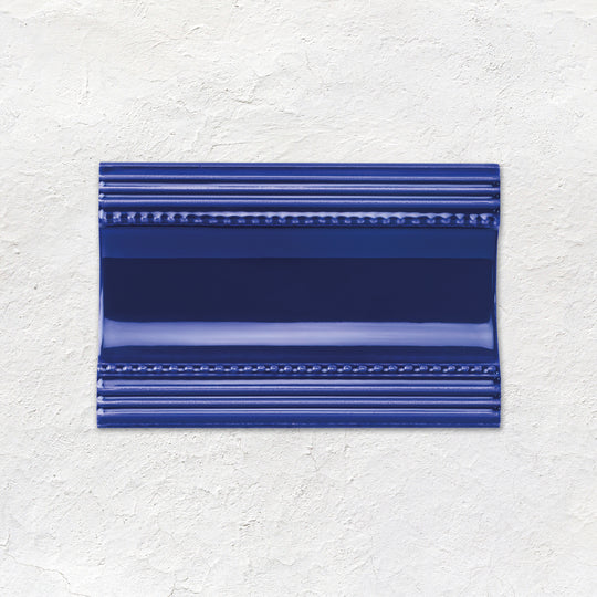 Royal Blue Plain Cornice Ceramic Wall Tile 152x75mm - Gloss