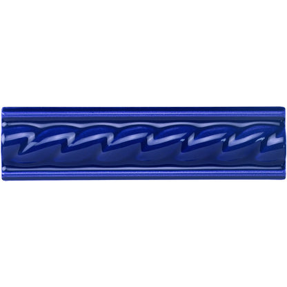 Royal Blue Rope Moulding Ceramic Wall Tile 152x40mm
