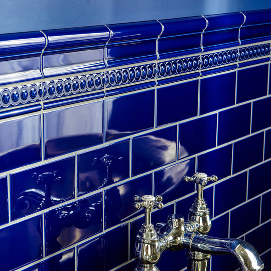 Royal Blue Victoria Moulding Ceramic Wall Tile 152x75mm - alternate view