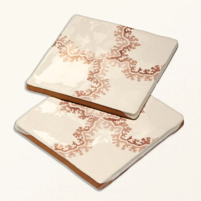STUDIO Sanderson Oxbow Check Madder Ceramic Wall Tile 13x13cm - thumbnail 3